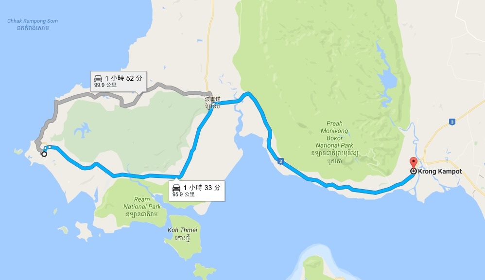 西哈努克到贡布 Kampot 西哈努克到贡布 Kampot