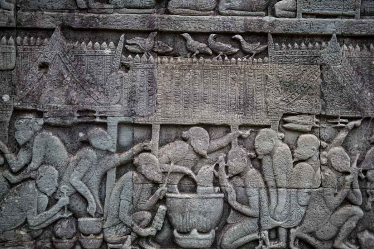 巴揚寺牆上中國人浮雕 巴揚寺牆上中國人浮雕